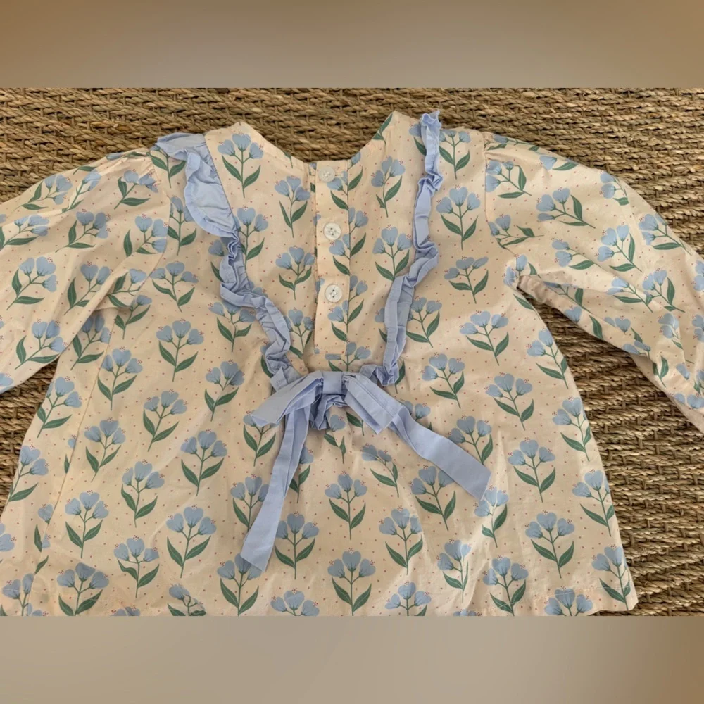 Blue and Cream Kids Outfit Set
